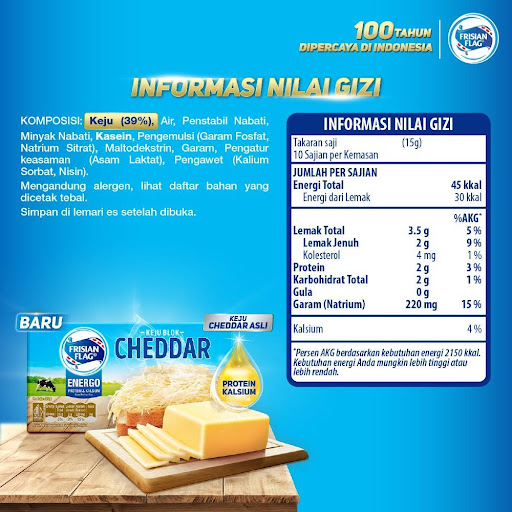 INOVASI BARU! Frisian Flag Keju Block Cheddar, Keju Premium dengan Harga Paling Terjangkau